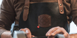 Professional cooking apron in full grain buffalo leather